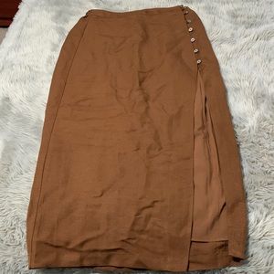 OAK + FORT Buttoned Long Slit Skirt